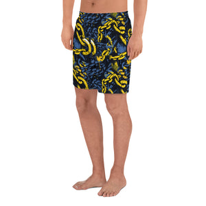 Golden Strides: Men's Mile After Mile - Golden Chains 002 Exclusive Mens Running Shorts