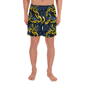 Golden Strides: Men's Mile After Mile - Golden Chains 002 Exclusive Mens Running Shorts