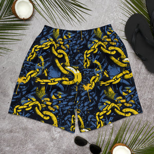 Golden Strides: Men's Mile After Mile - Golden Chains 002 Exclusive Mens Running Shorts