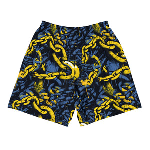 Golden Strides: Men's Mile After Mile - Golden Chains 002 Exclusive Mens Running Shorts