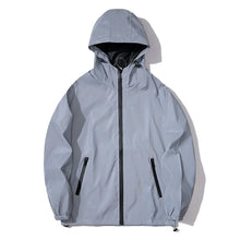 Harajuku Night Runner: Reflective Hooded Windbreaker