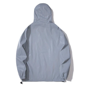 Harajuku Night Runner: Reflective Hooded Windbreaker