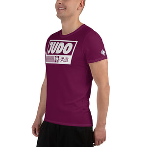 High-Performance Men's Judo Rash Guard - Short Sleeve Edition - Tyrian Purple