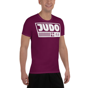 High-Performance Men's Judo Rash Guard - Short Sleeve Edition - Tyrian Purple