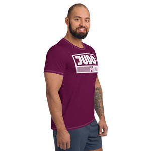 High-Performance Men's Judo Rash Guard - Short Sleeve Edition - Tyrian Purple