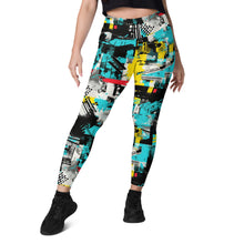 Island Strides: Women's Mile After Mile Tropical Thunder Running Leggings Exclusive Leggings Pockets Running Tights Womens