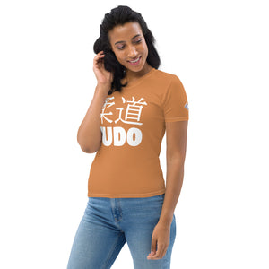 Judo and BJJ Women's Rash Guard - Short Sleeve Classic Style - Raw Sienna