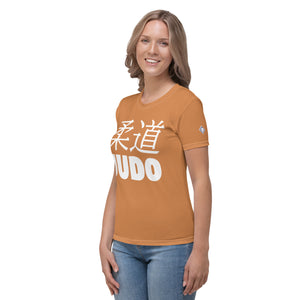 Judo and BJJ Women's Rash Guard - Short Sleeve Classic Style - Raw Sienna