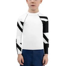 Kid's Boys Long Sleeve BJJ Rash Guard - Houndstooth 001 Blanc Boys Exclusive Houndstooth Kids Long Sleeve Rash Guards