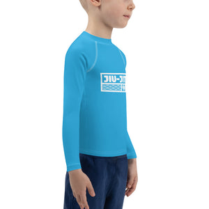 Kid's Boys Long Sleeve BJJ Rash Guard Jiu-Jitsu 005 - Cyan Boys Exclusive Jiu-Jitsu Kids Long Sleeve Rash Guard