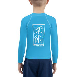 Kid's Boys Long Sleeve BJJ Rash Guard Jiu-Jitsu 005 - Cyan Boys Exclusive Jiu-Jitsu Kids Long Sleeve Rash Guard