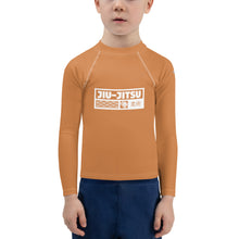 Kid's Boys Long Sleeve BJJ Rash Guard Jiu-Jitsu 007 - Raw Sienna Boys Exclusive Jiu-Jitsu Kids Long Sleeve Rash Guard