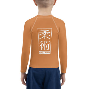 Kid's Boys Long Sleeve BJJ Rash Guard Jiu-Jitsu 007 - Raw Sienna Boys Exclusive Jiu-Jitsu Kids Long Sleeve Rash Guard