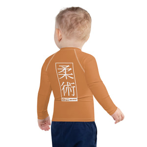 Kid's Boys Long Sleeve BJJ Rash Guard Jiu-Jitsu 007 - Raw Sienna Boys Exclusive Jiu-Jitsu Kids Long Sleeve Rash Guard