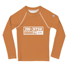 Kid's Boys Long Sleeve BJJ Rash Guard Jiu-Jitsu 007 - Raw Sienna Boys Exclusive Jiu-Jitsu Kids Long Sleeve Rash Guard