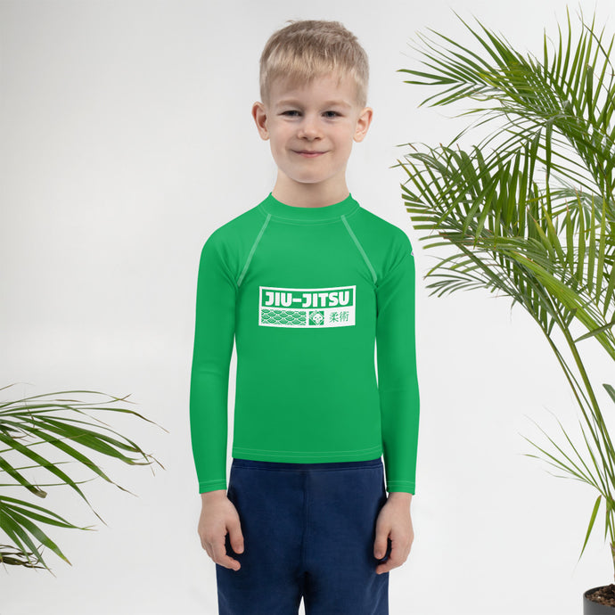 Kid's Boys Long Sleeve BJJ Rash Guard Jiu-Jitsu 009 - Jade Boys Exclusive Jiu-Jitsu Kids Long Sleeve Rash Guard