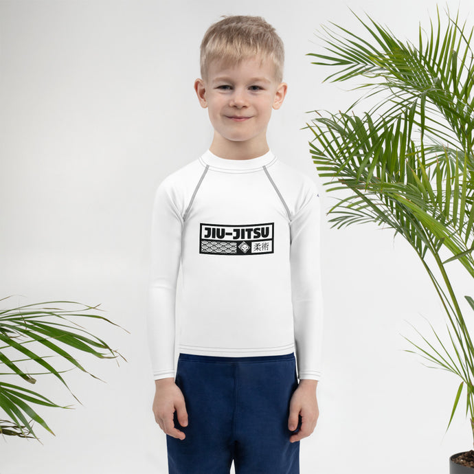 Kid's Boys Long Sleeve BJJ Rash Guard Jiu-Jitsu 016 - Snow Boys Exclusive Jiu-Jitsu Kids Long Sleeve Rash Guard