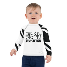 Kid's Boy's Long Sleeve Classic Jiu-Jitsu Rash Guard - Houndstooth 001 Blanc