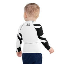 Kid's Boy's Long Sleeve Classic Jiu-Jitsu Rash Guard - Houndstooth 001 Blanc