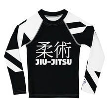 Kid's Boy's Long Sleeve Classic Jiu-Jitsu Rash Guard - Houndstooth 001 Noir