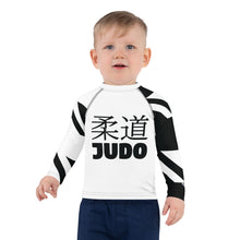 Kid's Boy's Long Sleeve Classic Judo Rash Guard - Houndstooth 001 Blanc