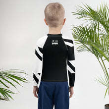 Kid's Boy's Long Sleeve Classic Judo Rash Guard - Houndstooth 001 Noir