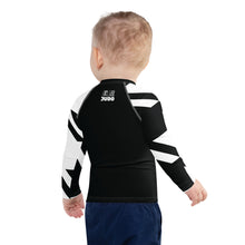 Kid's Boy's Long Sleeve Classic Judo Rash Guard - Houndstooth 001 Noir