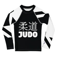 Kid's Boy's Long Sleeve Classic Judo Rash Guard - Houndstooth 001 Noir