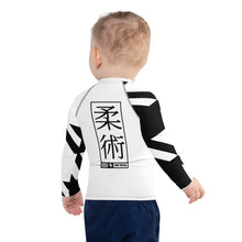 Kid's Boy's Long Sleeve Jiu-Jitsu Rash Guard - Houndstooth 001 Blanc