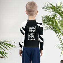 Kid's  Boy's Long Sleeve Jiu-Jitsu Rash Guard - Houndstooth 001 Noir