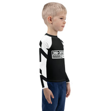 Kid's  Boy's Long Sleeve Jiu-Jitsu Rash Guard - Houndstooth 001 Noir