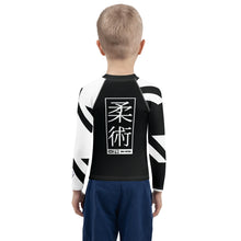 Kid's  Boy's Long Sleeve Jiu-Jitsu Rash Guard - Houndstooth 001 Noir