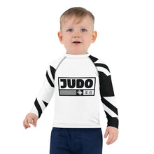 Kid's Boy's Long Sleeve Judo Rash Guard - Houndstooth 001 Blanc