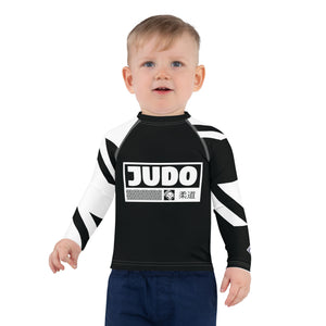 Kid's Boy's Long Sleeve Judo Rash Guard - Houndstooth 001 Noir