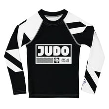 Kid's Boy's Long Sleeve Judo Rash Guard - Houndstooth 001 Noir