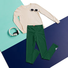 Kids Boys Solid Color Athletic Leggings – Training & Workout Compression Pants - Sherwood Forest