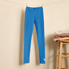 Kids Boys Solid Color Workout Leggings – Stretch Athletic Training Pants - Azul
