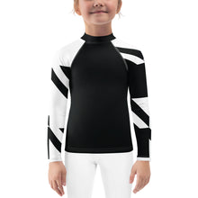 Kid's Girls Long Sleeve BJJ Rash Guard - Houndstooth 001 Noir Exclusive Girls Houndstooth Kids Long Sleeve Rash Guards Swimwear