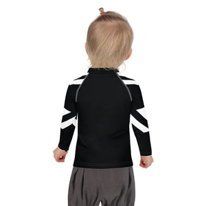 Kid's Girls Long Sleeve BJJ Rash Guard - Houndstooth 001 Noir Exclusive Girls Houndstooth Kids Long Sleeve Rash Guards Swimwear