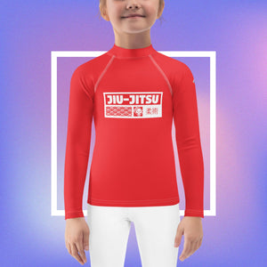 Kid's Girls Long Sleeve BJJ Rash Guard Jiu-Jitsu 001 - Scarlet Exclusive Girls Jiu-Jitsu Kids Long Sleeve Rash Guard