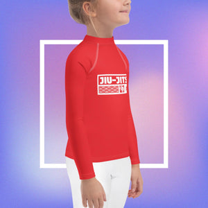 Kid's Girls Long Sleeve BJJ Rash Guard Jiu-Jitsu 001 - Scarlet Exclusive Girls Jiu-Jitsu Kids Long Sleeve Rash Guard