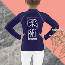 Kid's Girls Long Sleeve BJJ Rash Guard Jiu-Jitsu 002 - Midnight Blue Exclusive Girls Jiu-Jitsu Kids Long Sleeve Rash Guard