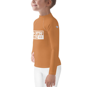 Kid's Girls Long Sleeve BJJ Rash Guard Jiu-Jitsu 007 - Raw Sienna Exclusive Girls Jiu-Jitsu Kids Long Sleeve Rash Guard