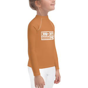 Kid's Girls Long Sleeve BJJ Rash Guard Jiu-Jitsu 007 - Raw Sienna Exclusive Girls Jiu-Jitsu Kids Long Sleeve Rash Guard