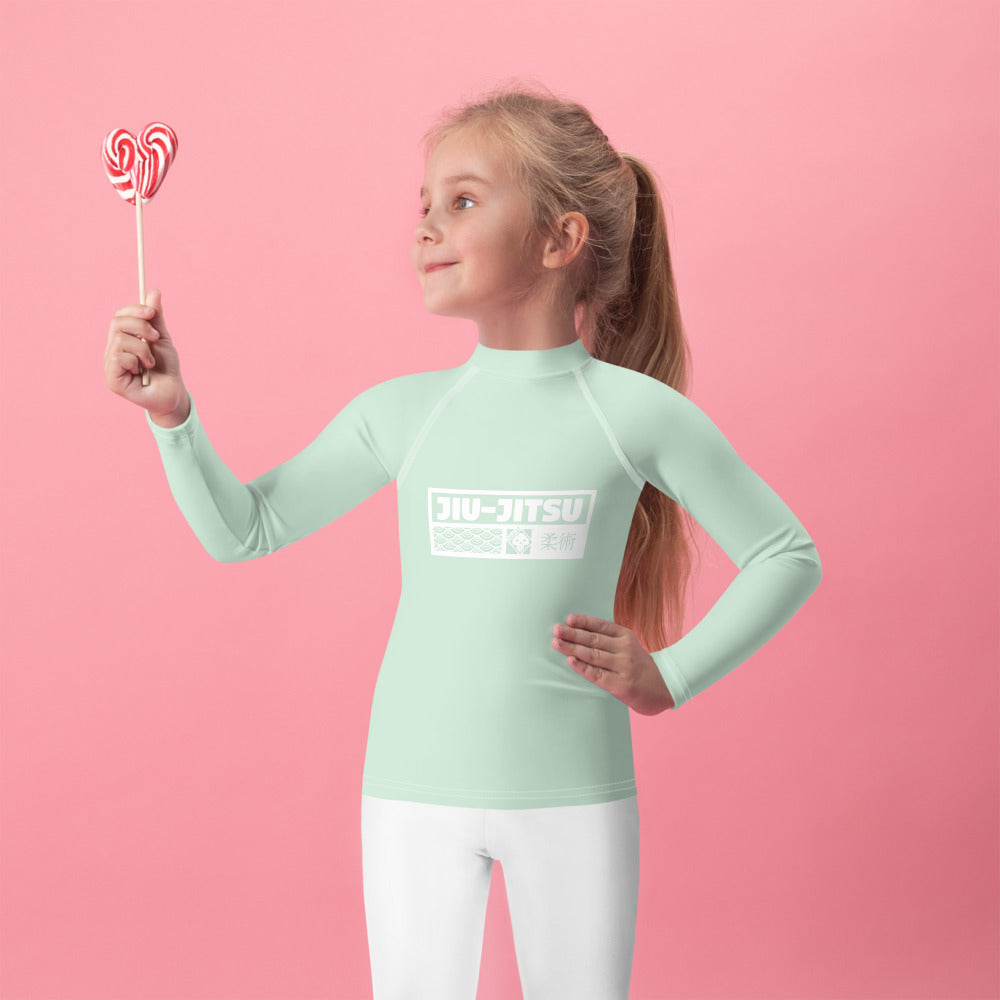 Kid's Girls Long Sleeve BJJ Rash Guard Jiu-Jitsu 011 - Surf Crest Exclusive Girls Jiu-Jitsu Kids Long Sleeve Rash Guard