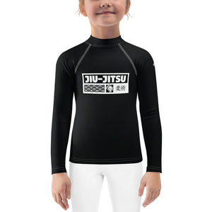 Kid's Girls Long Sleeve BJJ Rash Guard Jiu-Jitsu 015 - Noir Exclusive Girls Jiu-Jitsu Kids Long Sleeve Rash Guard