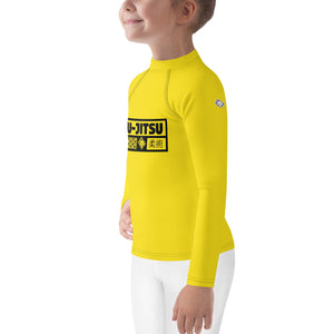 Kid's Girls Long Sleeve BJJ Rash Guard Jiu-Jitsu 017 - Golden Sun Exclusive Girls Jiu-Jitsu Kids Long Sleeve Rash Guard