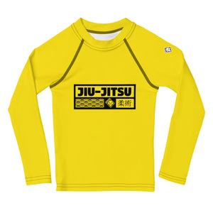 Kid's Girls Long Sleeve BJJ Rash Guard Jiu-Jitsu 017 - Golden Sun Exclusive Girls Jiu-Jitsu Kids Long Sleeve Rash Guard