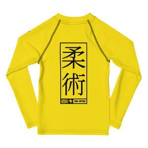 Kid's Girls Long Sleeve BJJ Rash Guard Jiu-Jitsu 017 - Golden Sun Exclusive Girls Jiu-Jitsu Kids Long Sleeve Rash Guard