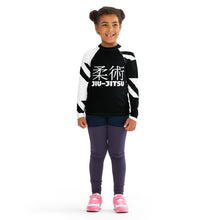 Kid's Girl's Long Sleeve Classic Jiu-Jitsu Rash Guard - Houndstooth 001 Noir